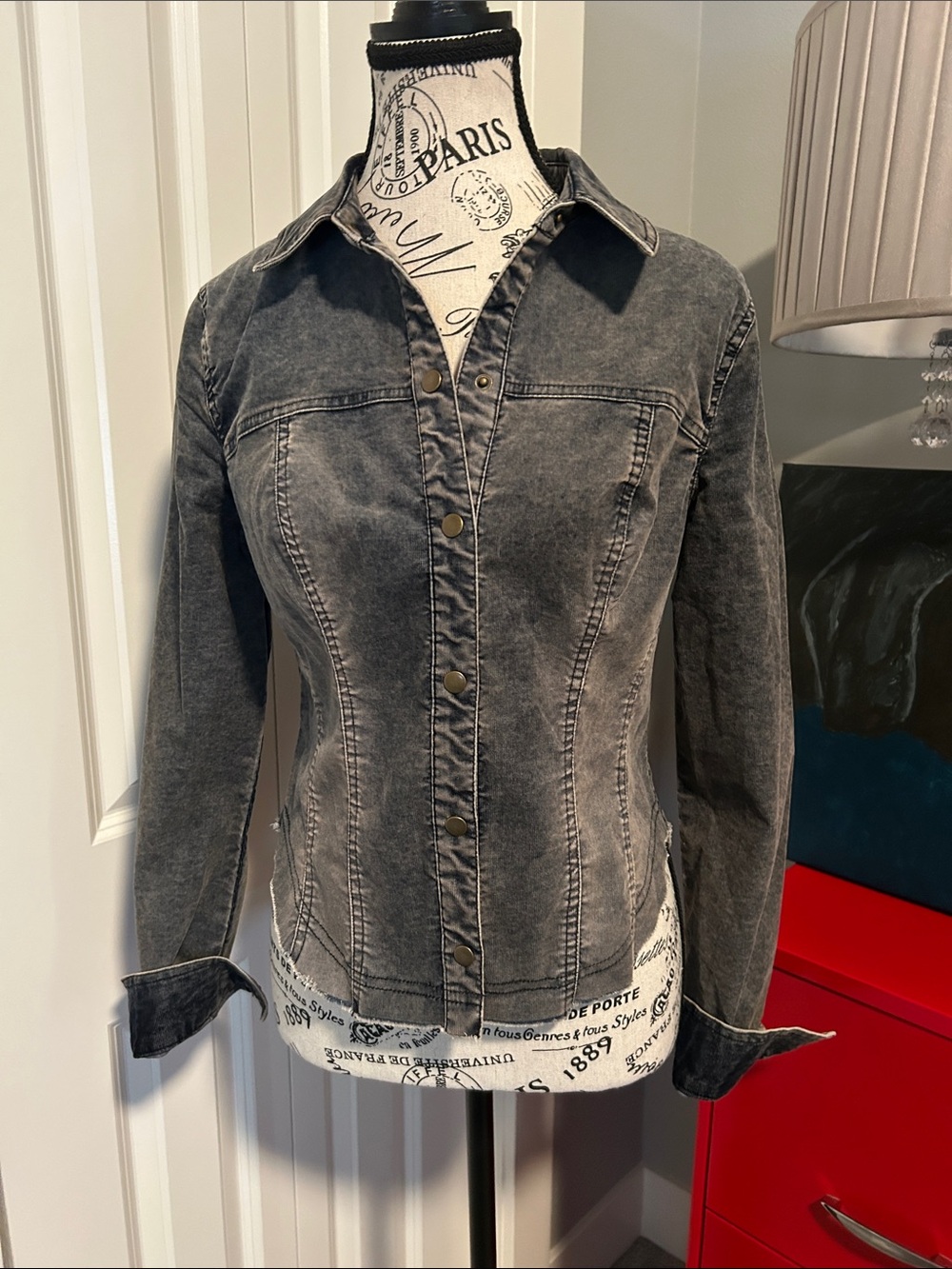 NWOT Washed Black Denim Button-Front Women's Jacket by Urban Outfitters